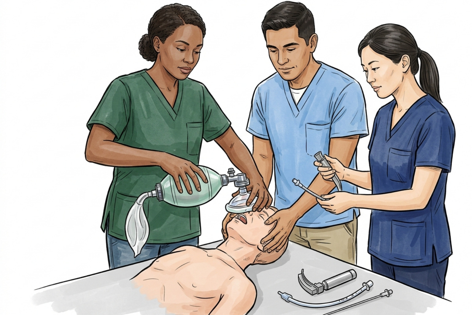 Airway management training with a medical manikin - ACLS certification Rohnert Park Airway management training with a medical manikin - ACLS certification Rohnert Park
