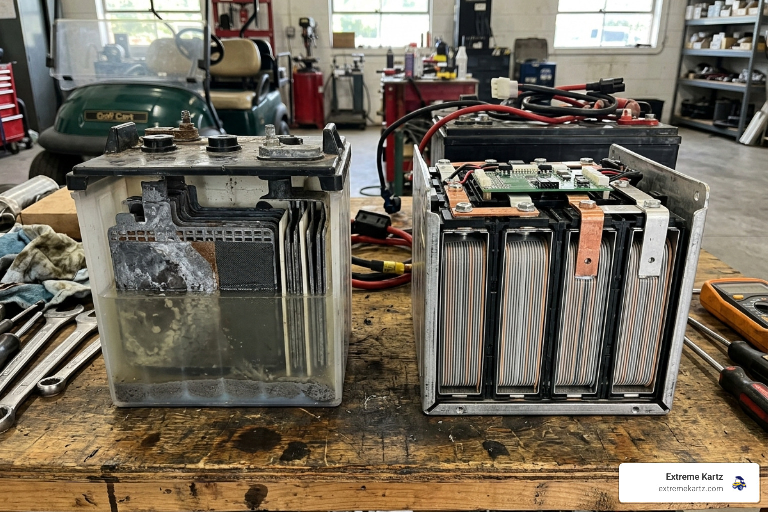 Comparing lead-acid vs lithium battery internal cell structure - golf cart battery amp hours Comparing lead-acid vs lithium battery internal cell structure - golf cart battery amp hours