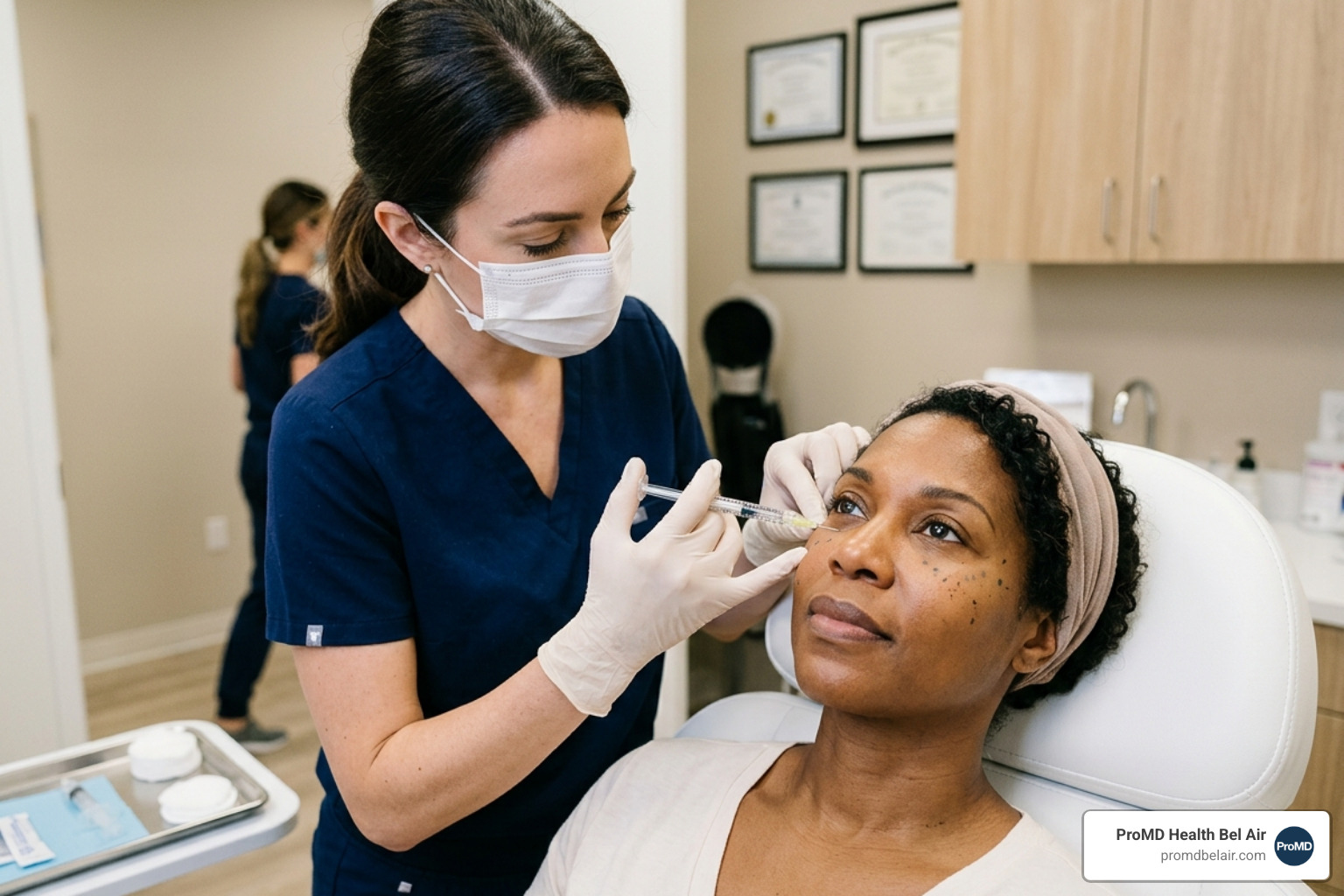 Provider using a cannula for under-eye filler injection - Dermal fillers for under eyes