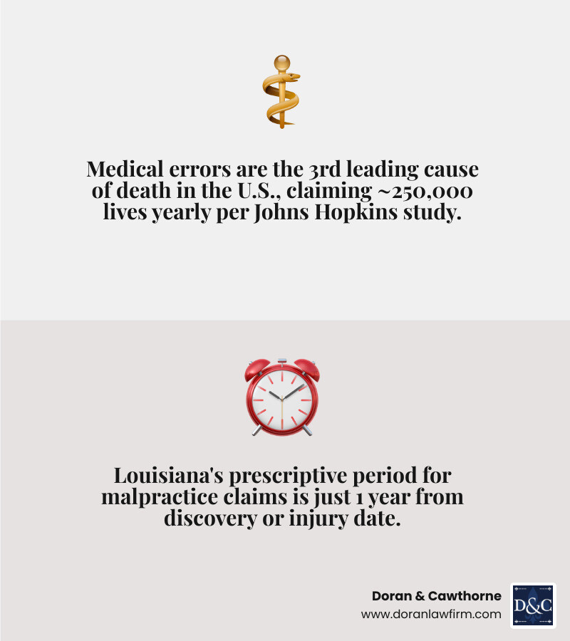 Infographic: Medical errors as the 3rd leading cause of death in the U.S., with key Lafayette malpractice claim steps Infographic: Medical errors as the 3rd leading cause of death in the U.S., with key Lafayette malpractice claim steps