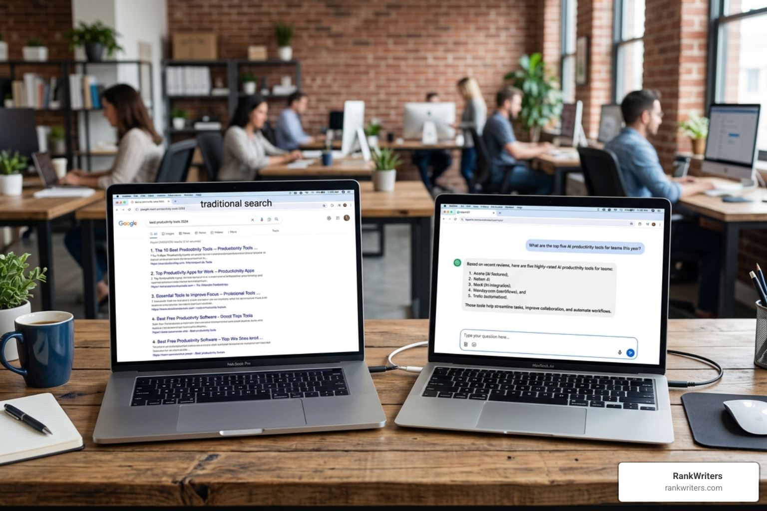 Comparison between traditional keyword search and AI-driven conversational search - ai based search engine