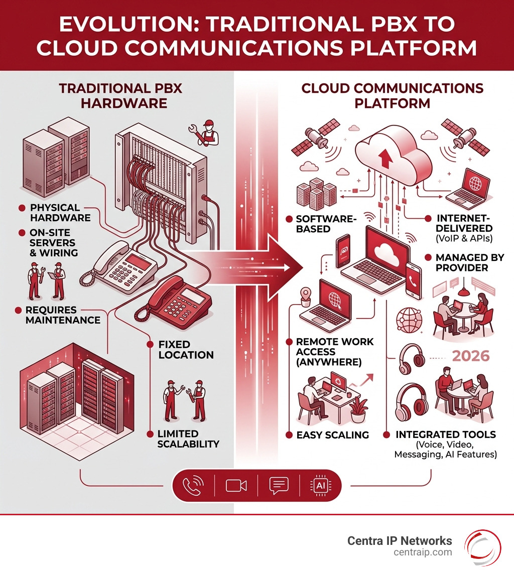 Evolution from traditional PBX hardware to cloud communications platform infographic - Cloud communications platform Evolution from traditional PBX hardware to cloud communications platform infographic - Cloud communications platform