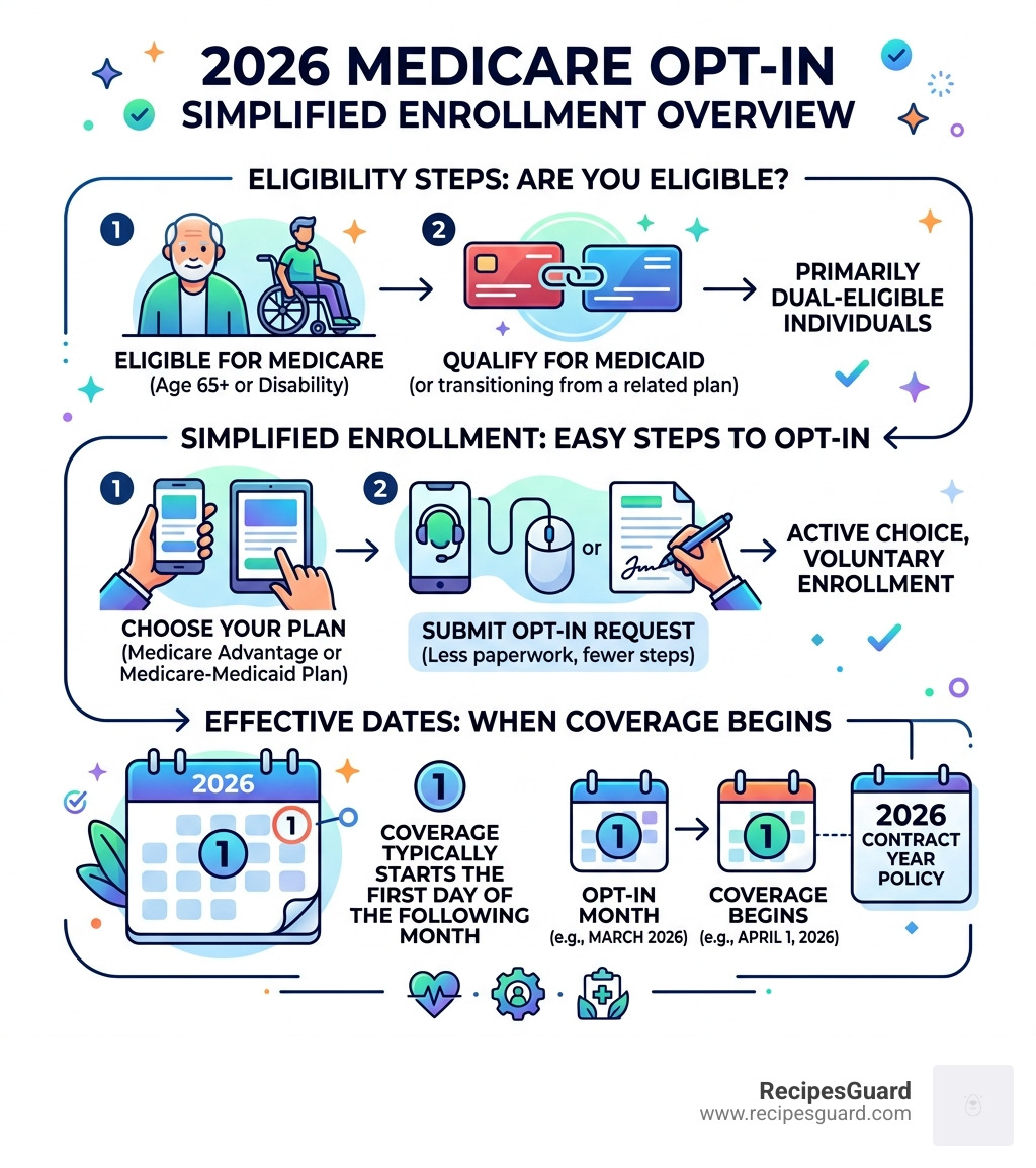 2026 Medicare opt-in simplified enrollment process overview with eligibility steps and effective dates - medicare opt in
