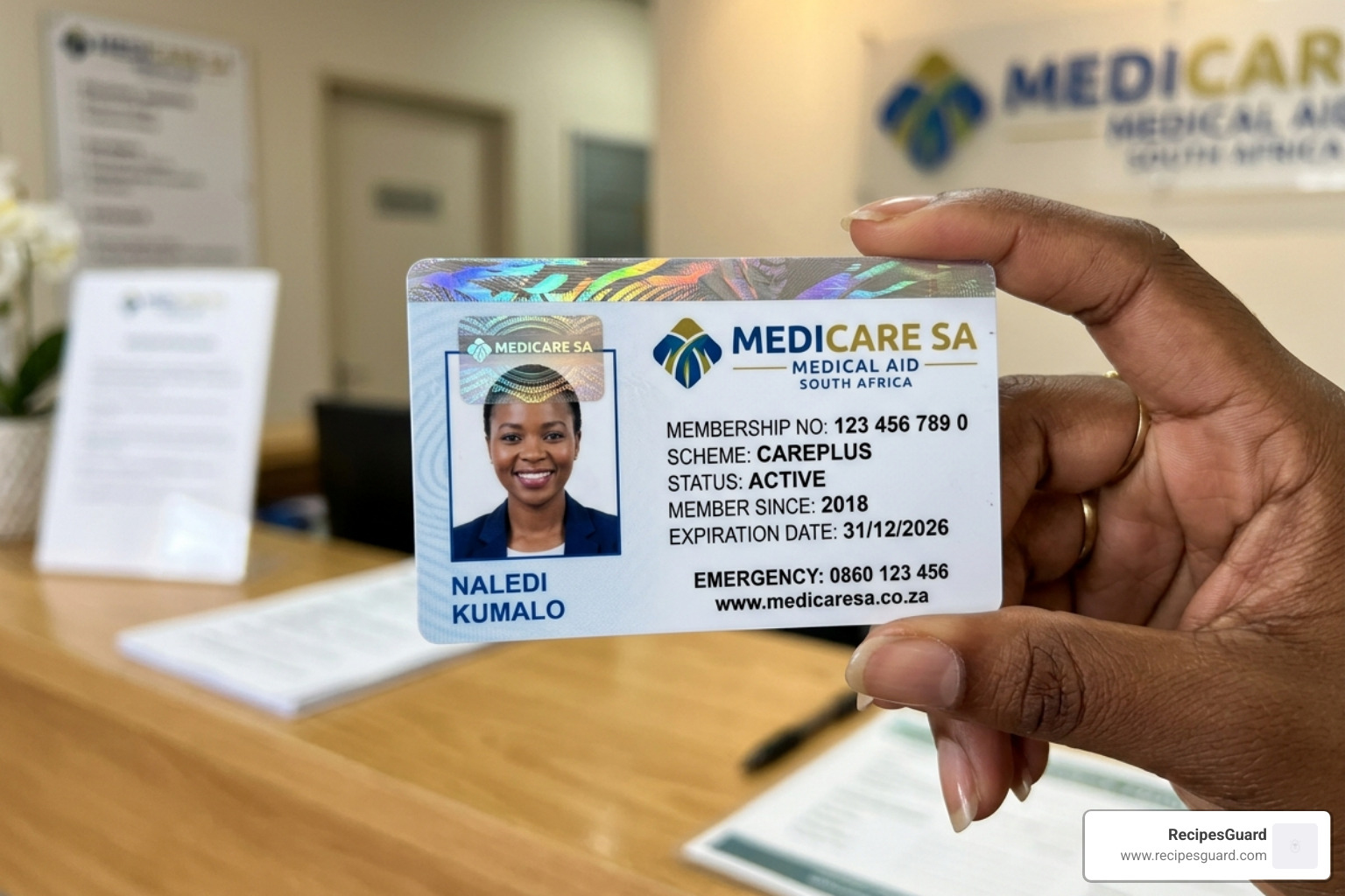 A South African medical aid membership card - medical aid that covers pre existing conditions