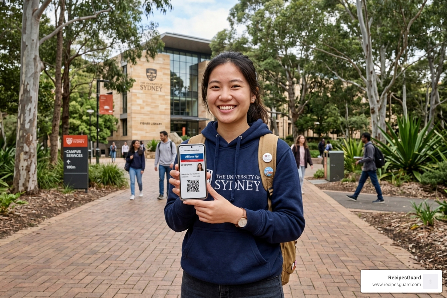international student using a digital OSHC membership card on a smartphone - how much is overseas student health cover