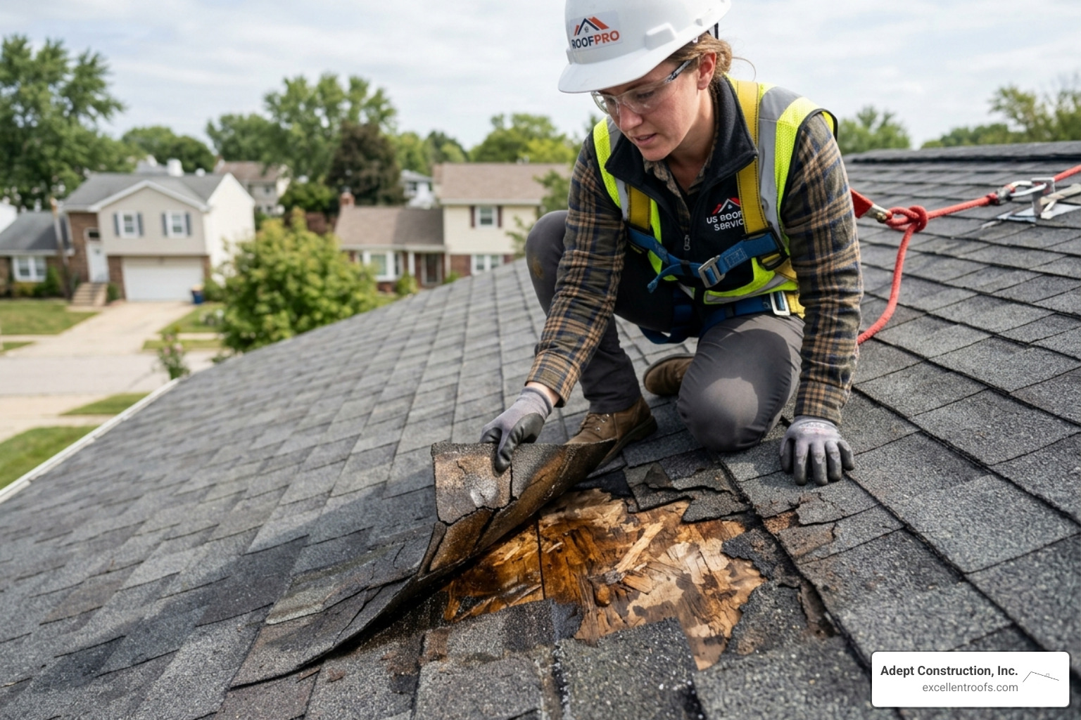 roofer inspecting a shingle leak source - cost to fix a leaking roof roofer inspecting a shingle leak source - cost to fix a leaking roof