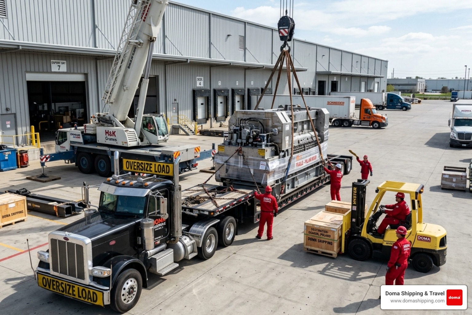 Oversized cargo being prepared for international transport to Poland - business freight Poland Oversized cargo being prepared for international transport to Poland - business freight Poland