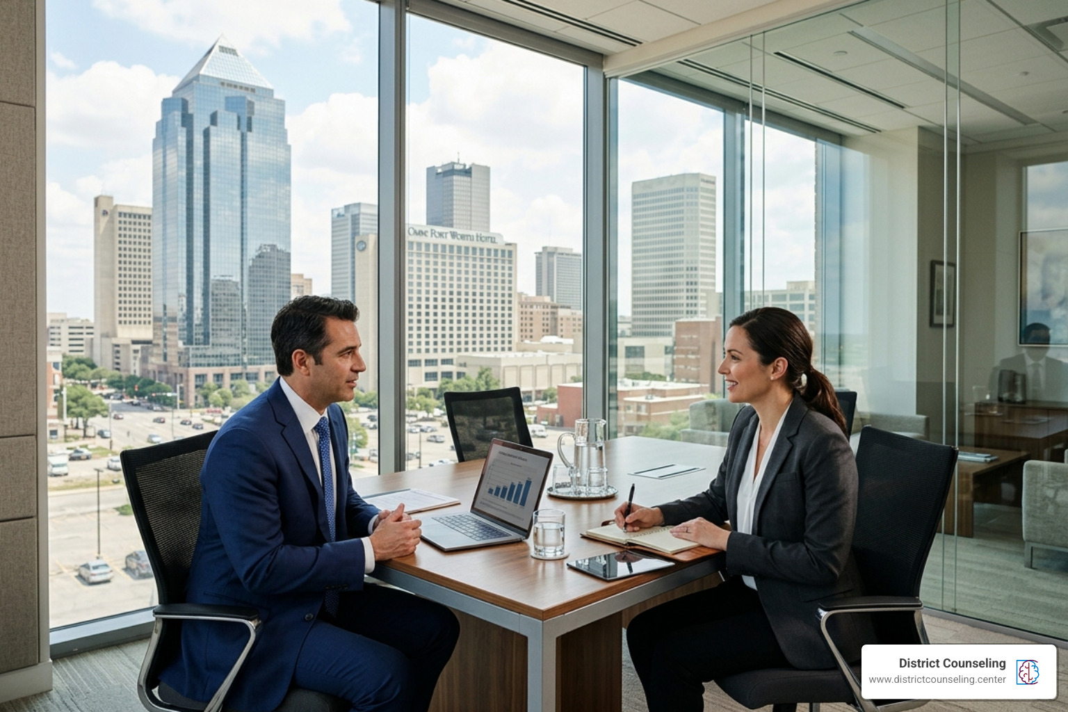 Professional meeting in downtown Fort Worth - Life coaching Fort Worth