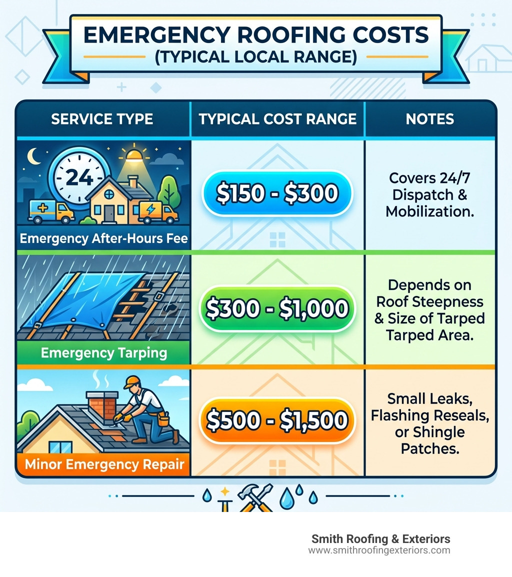 comparison of emergency roofing costs table - 24 hour roofers infographic comparison of emergency roofing costs table - 24 hour roofers infographic