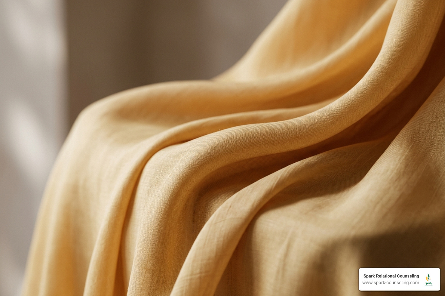 Minimalist amber silk texture representing the fragility and strength of a relationship - Rebuild trust after affair