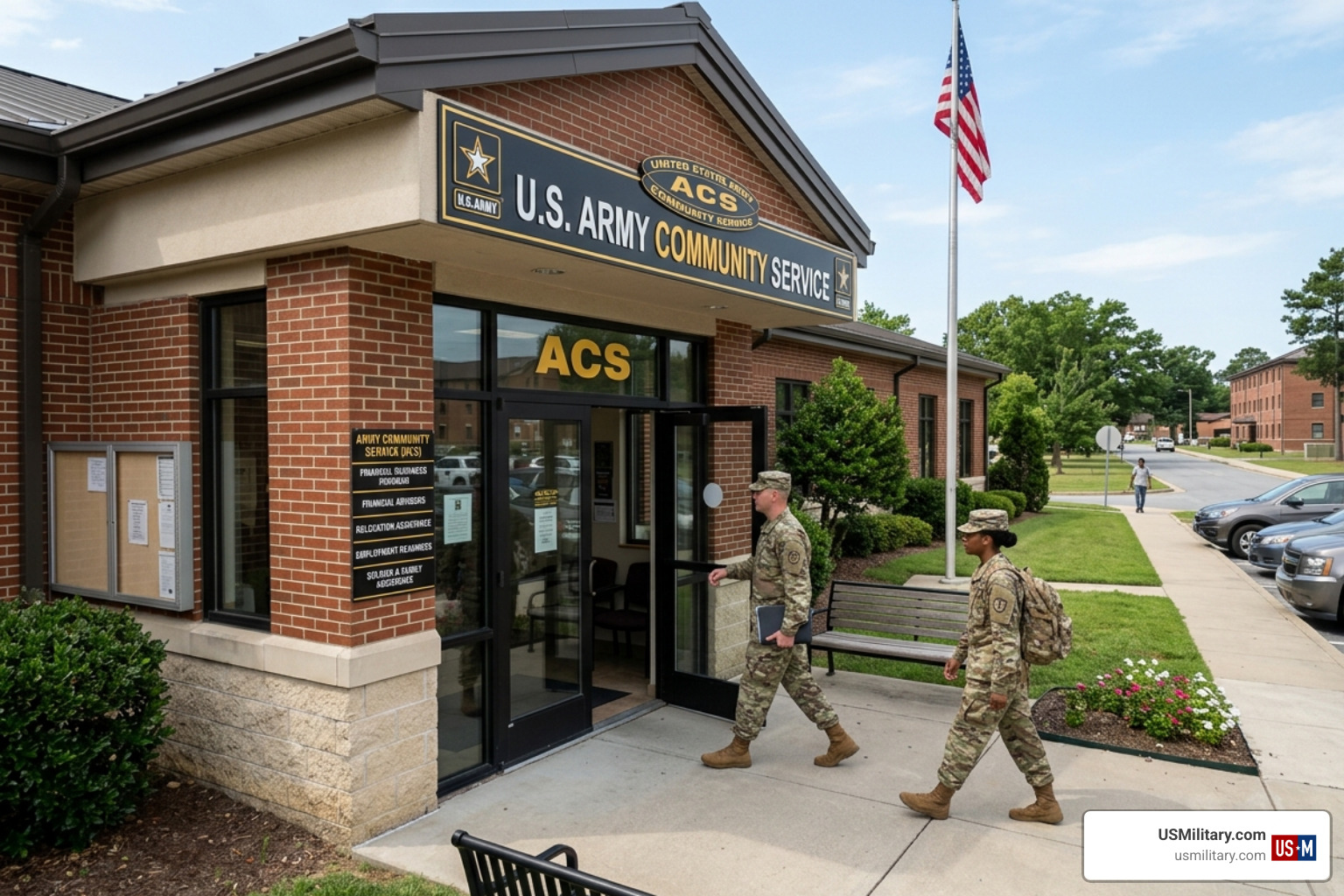 Entrance to an Army Community Service center where Soldiers can find financial advisors - army financial advisor Entrance to an Army Community Service center where Soldiers can find financial advisors - army financial advisor