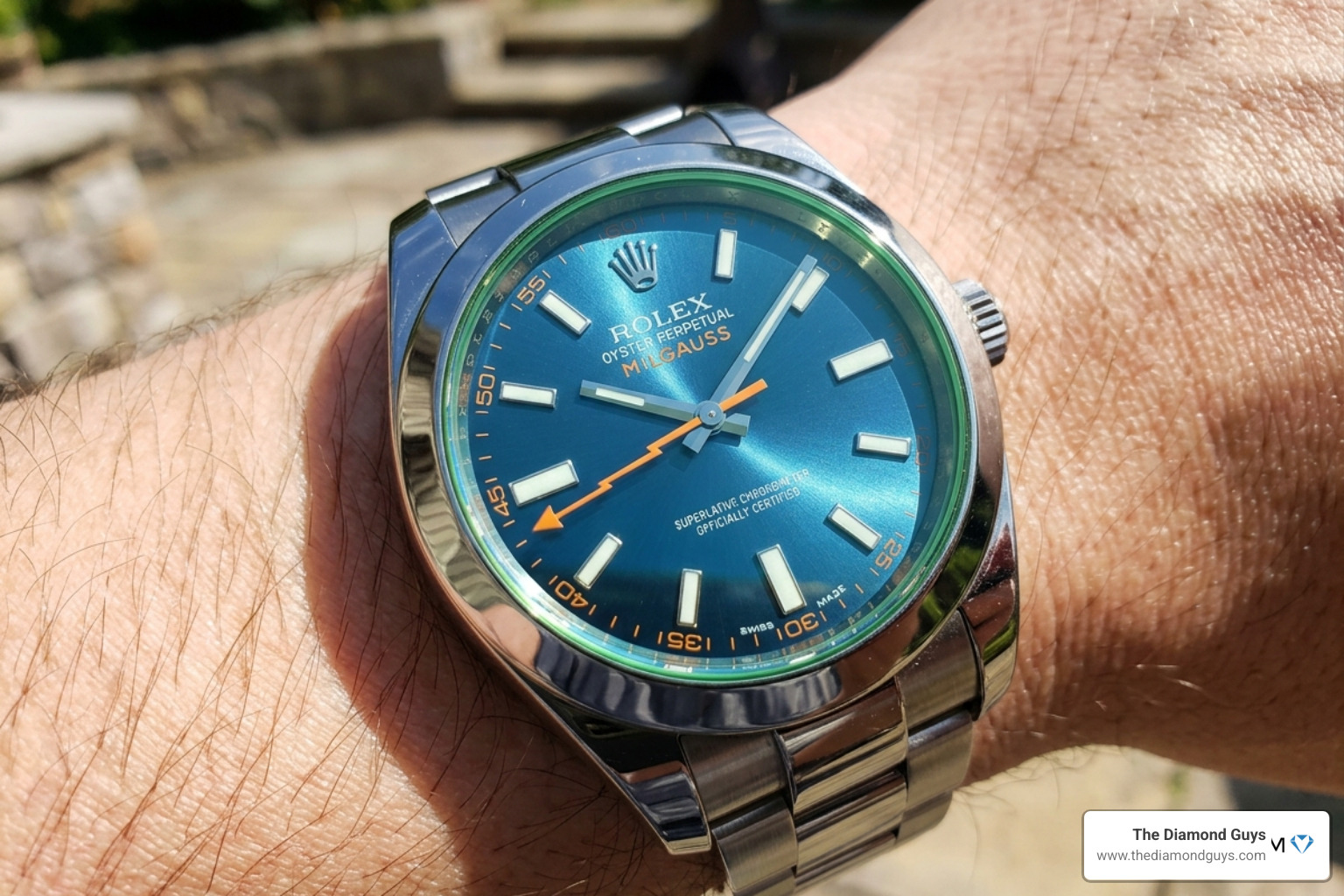 The Z-Blue Milgauss dial shifting colors in the sunlight - buy used rolex milgauss The Z-Blue Milgauss dial shifting colors in the sunlight - buy used rolex milgauss