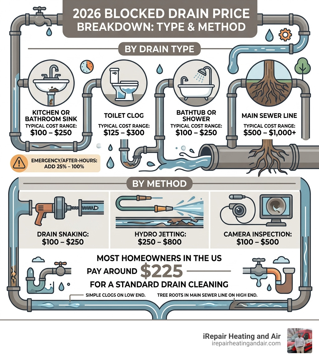 2026 blocked drain price breakdown infographic by drain type and method - blocked drain price infographic 2026 blocked drain price breakdown infographic by drain type and method - blocked drain price infographic