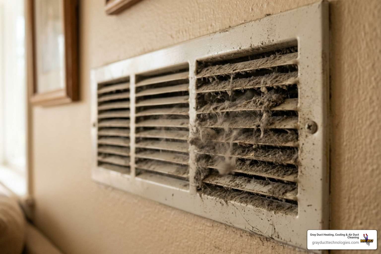dusty vent cover needing cleaning
