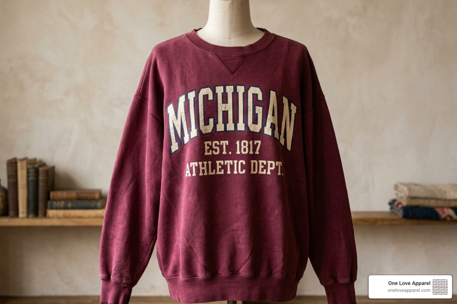 Oversized burgundy crewneck sweatshirt with vintage varsity lettering - burgundy sweatshirt women's Oversized burgundy crewneck sweatshirt with vintage varsity lettering - burgundy sweatshirt women's