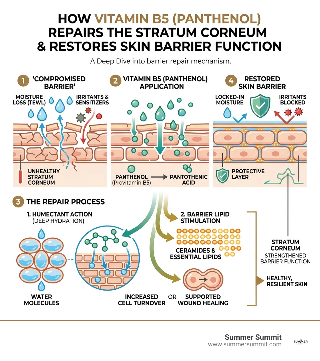 How Vitamin B5 (Panthenol) repairs the stratum corneum and restores skin barrier function - best b5 for skin barrier