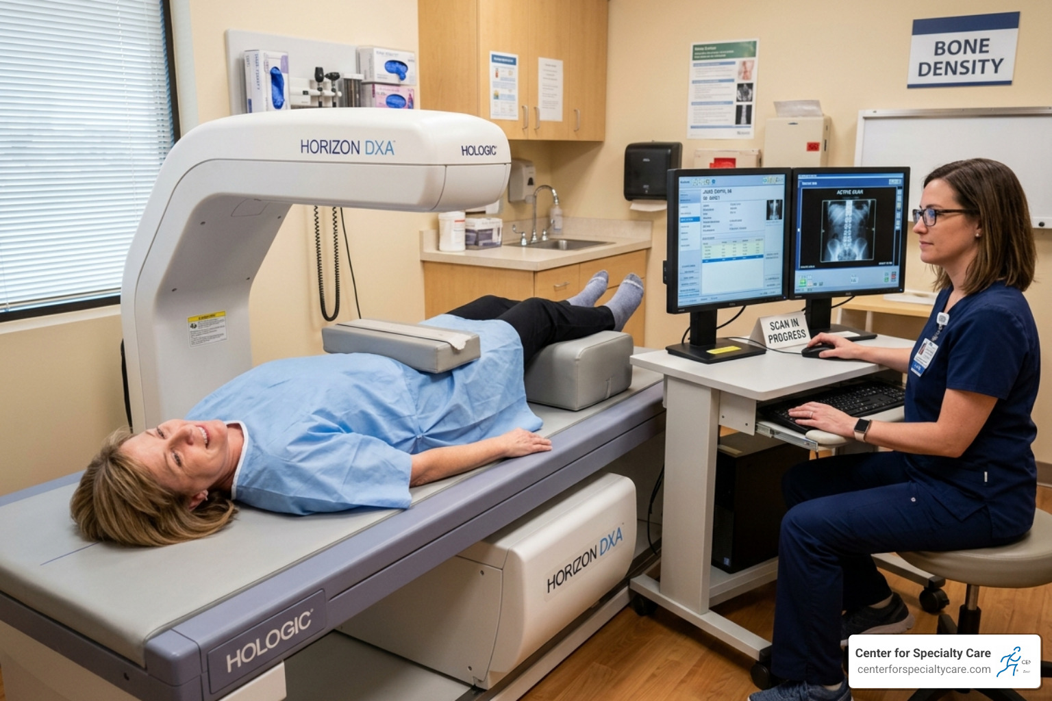 patient undergoing a DEXA scan for bone density measurement - bone density medication patient undergoing a DEXA scan for bone density measurement - bone density medication