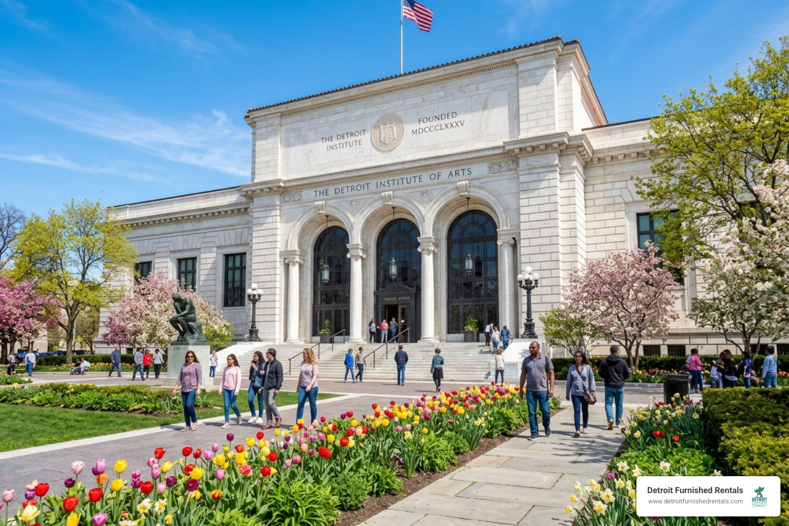 The grand facade of the Detroit Institute of Arts in the spring sunshine - detroit events next week The grand facade of the Detroit Institute of Arts in the spring sunshine - detroit events next week