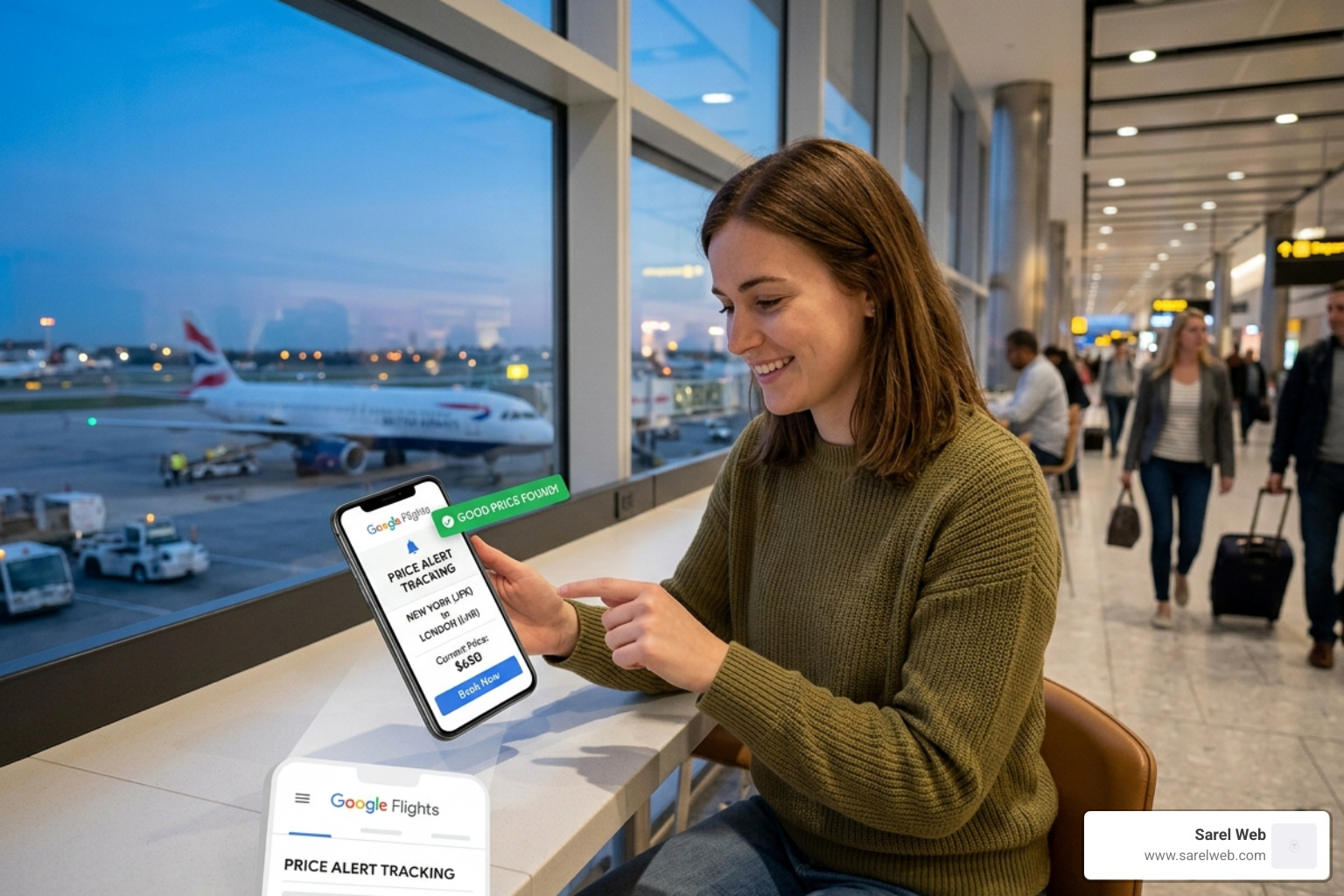 The Track Prices toggle button highlighted in the Google Flights interface - google flight alerts
