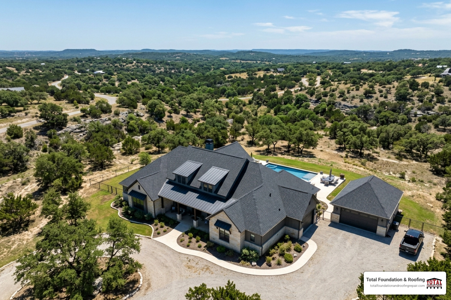 A completed high-quality roof in the Texas Hill Country - roofer A completed high-quality roof in the Texas Hill Country - roofer
