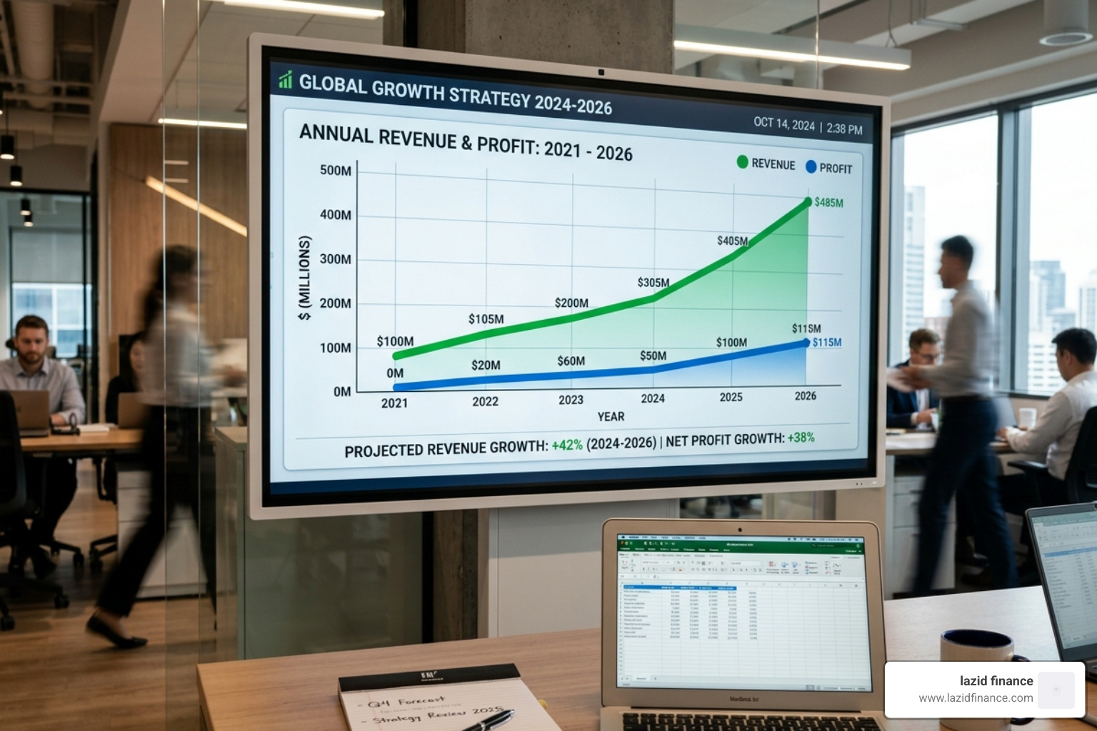 financial growth charts showing the increase in Smart Choice revenue and profit through 2026 - smart choice net worth