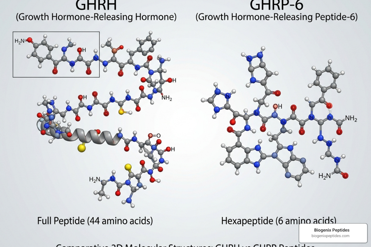 molecular structures of GHRH and GHRP peptides - cjc 1295 ipamorelin dosage