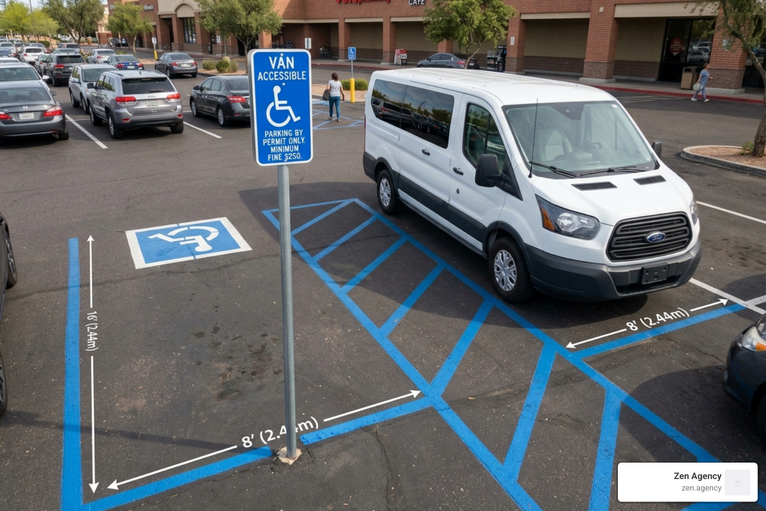 Van-accessible parking space dimensions - ADA legal requirements Van-accessible parking space dimensions - ADA legal requirements