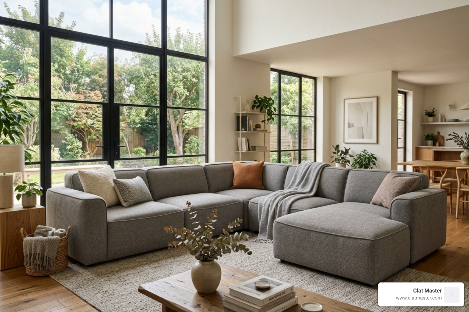 reconfigurable modular seating arrangement in open plan living space - modular furniture