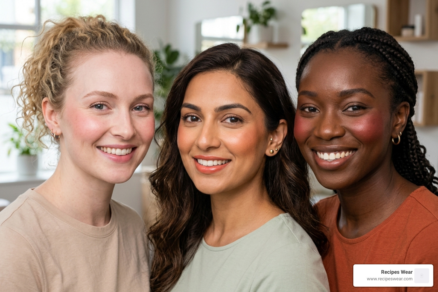 demonstração de tons de blush para diferentes peles claras morenas e negras - Blush para rosto