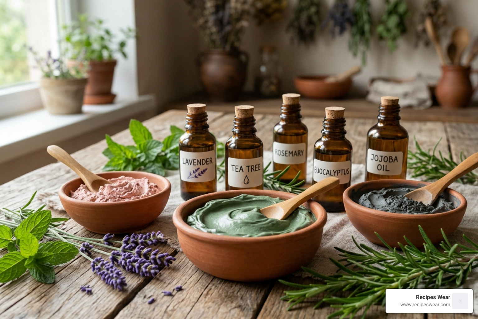 natural clay masks and essential oils for skin care - Dicas de beleza natural