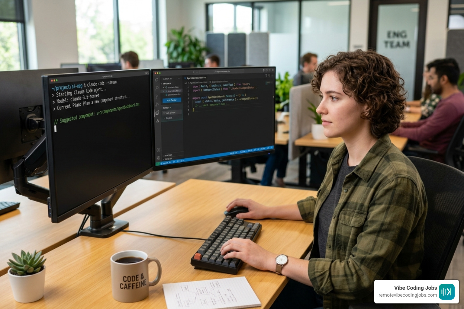 A developer using Claude Code in the terminal alongside Cursor for a hybrid agentic workflow - agentic engineering vs vibe