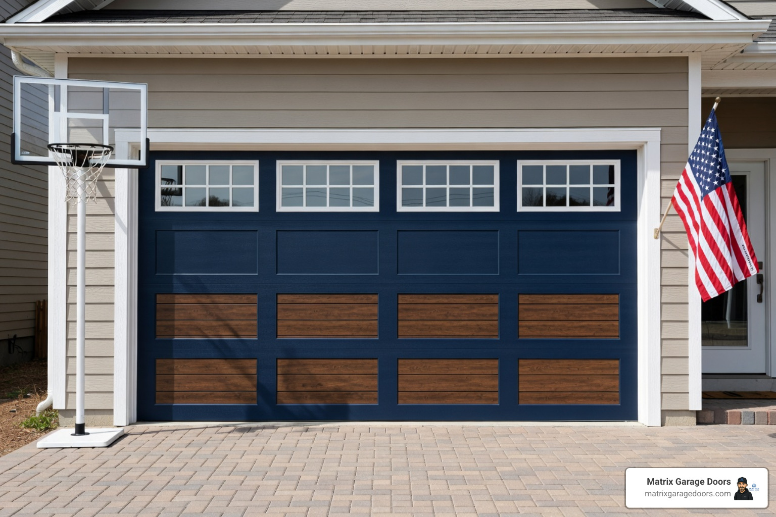 professional garage door technician safely winding torsion springs - new garage door install