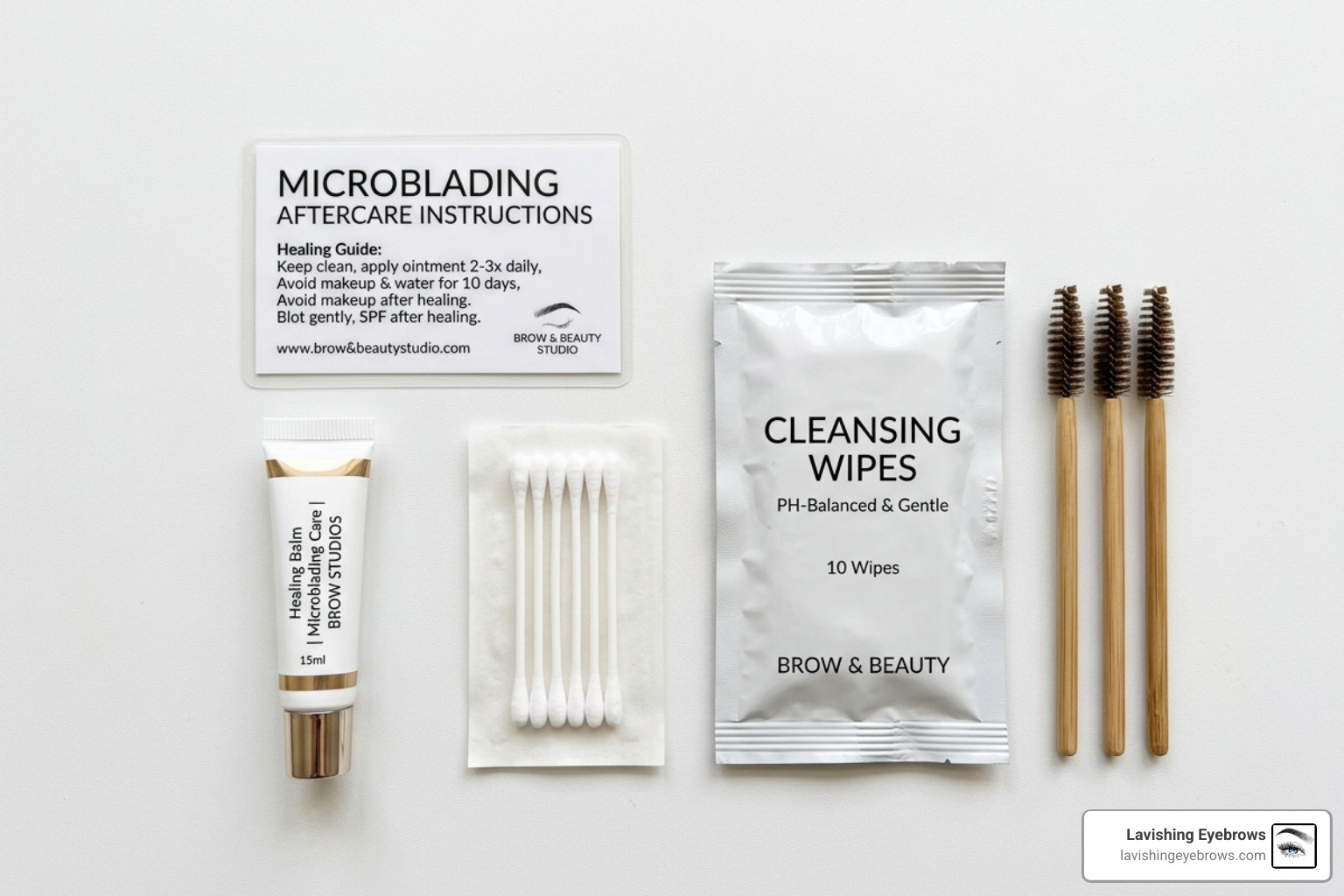 Microblading aftercare kit with ointment and instructions - microblading close to me