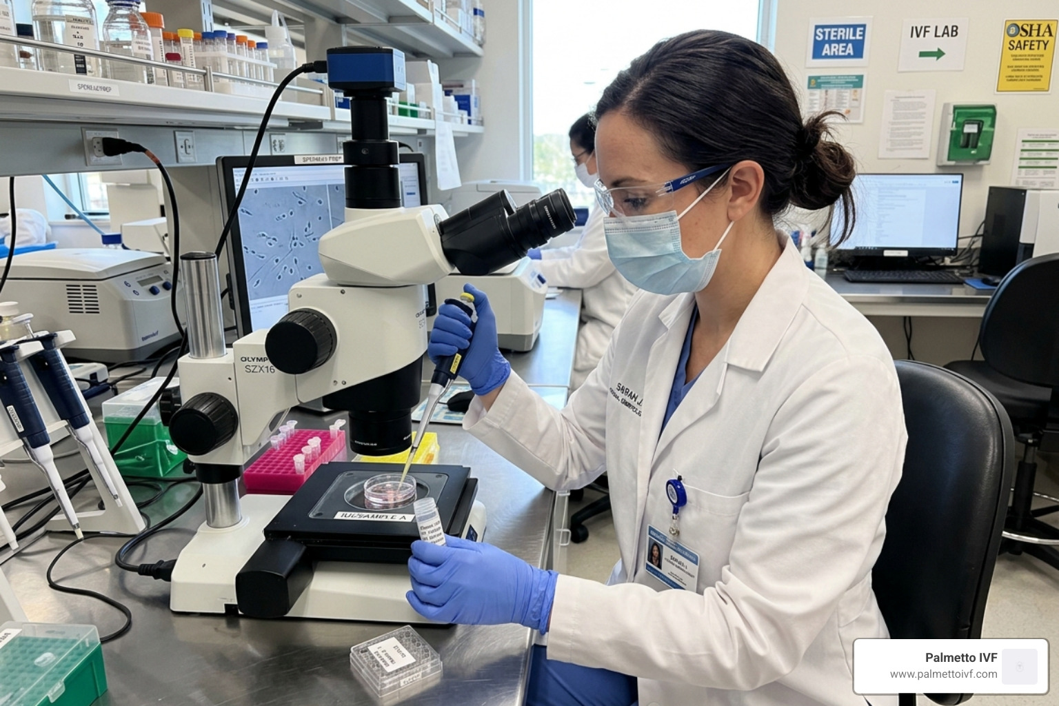 Laboratory technician preparing sperm sample for IUI - iui success rate