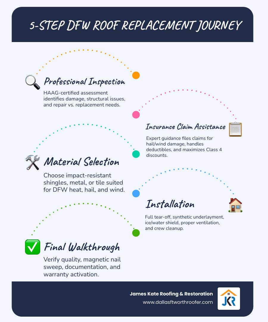 5-step DFW roof replacement journey: inspection, insurance, materials, installation, final walkthrough - DFW roof 5-step DFW roof replacement journey: inspection, insurance, materials, installation, final walkthrough - DFW roof