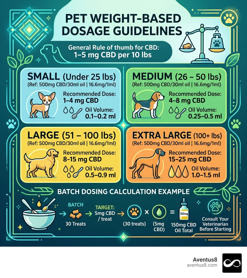 Infographic showing weight-based dosage guidelines for pets - thc cbd infused pet treats recipe infographic Infographic showing weight-based dosage guidelines for pets - thc cbd infused pet treats recipe infographic