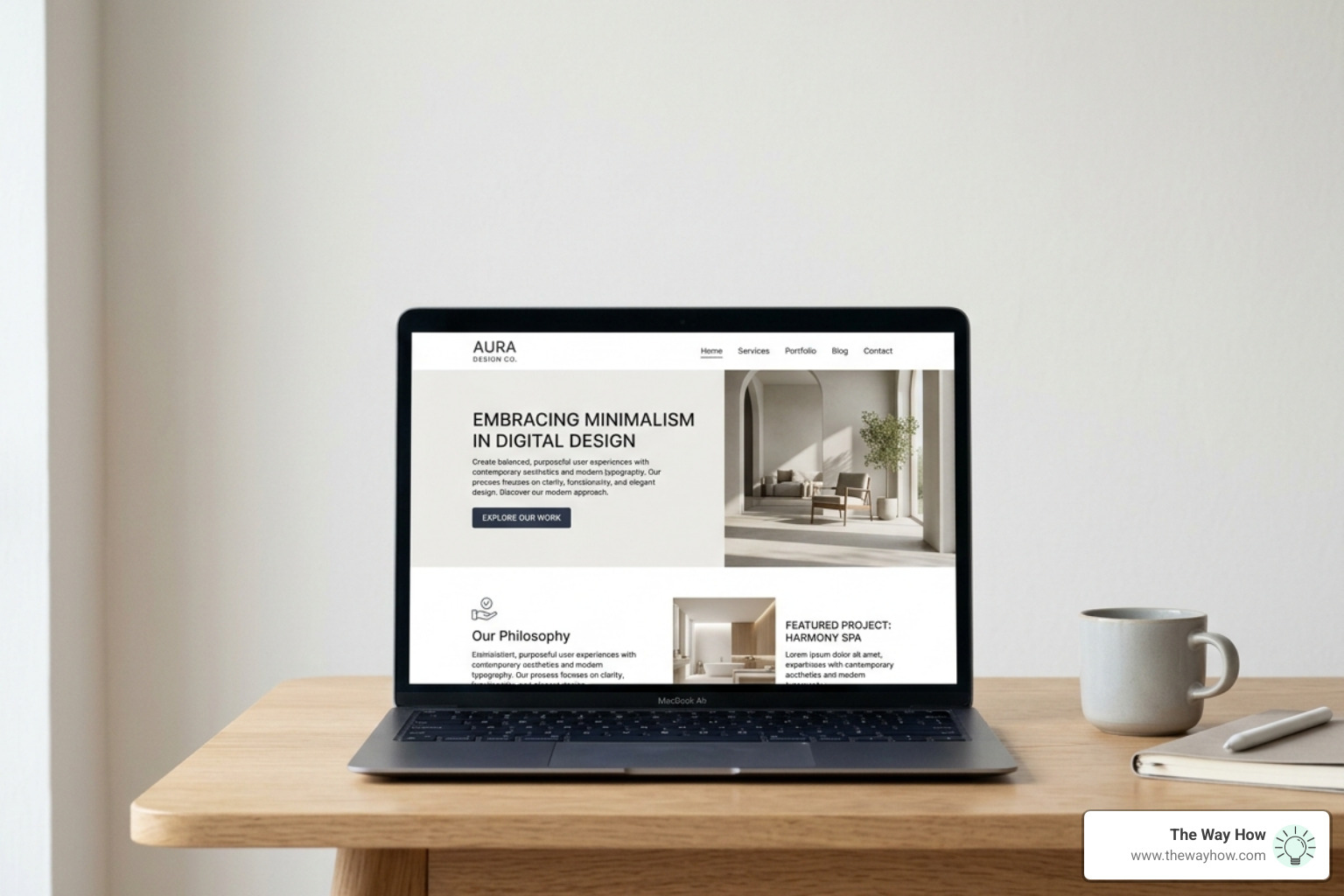 A clean, aesthetically pleasing website interface with modern typography and ample white space - Liking principle marketing A clean, aesthetically pleasing website interface with modern typography and ample white space - Liking principle marketing