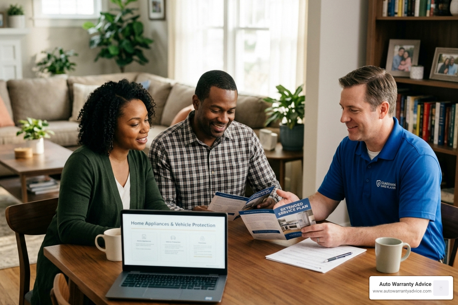 Person reviewing a high repair bill and looking concerned - extended service plan