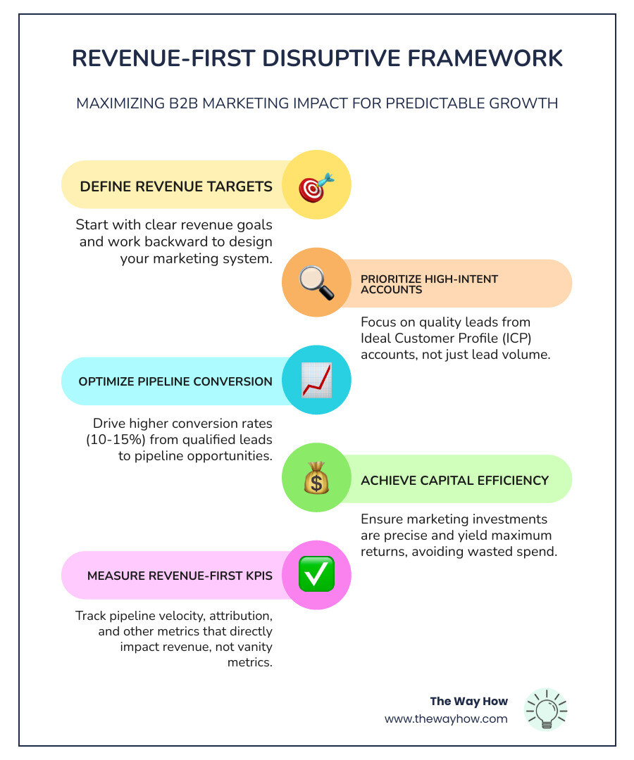infographic explaining the Revenue-First operating system and the seven pillars of growth - disruptive b2b marketing infographic explaining the Revenue-First operating system and the seven pillars of growth - disruptive b2b marketing