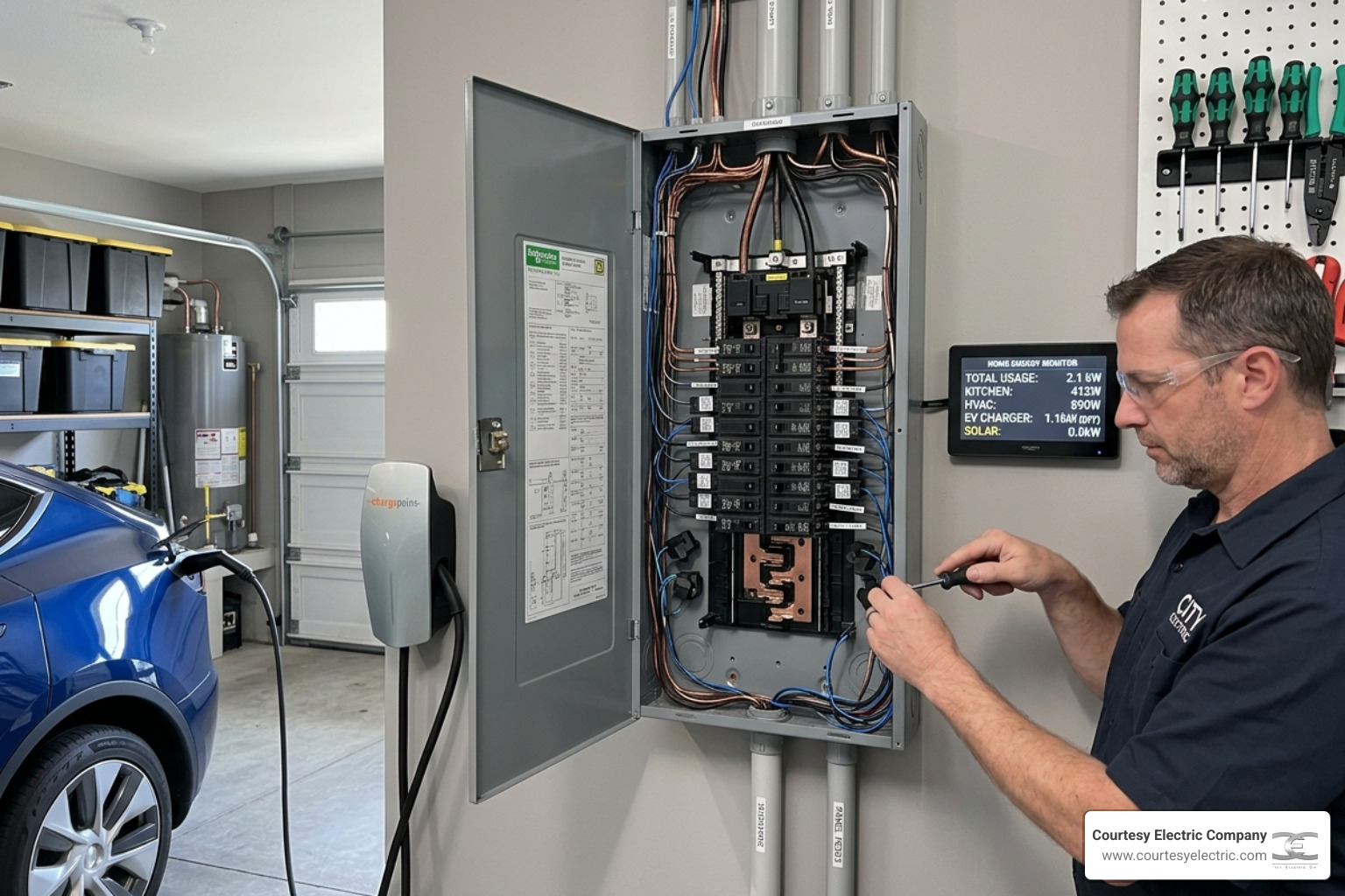 smart electrical panel installation with energy monitoring sensors - energy management system benefits for homeowners