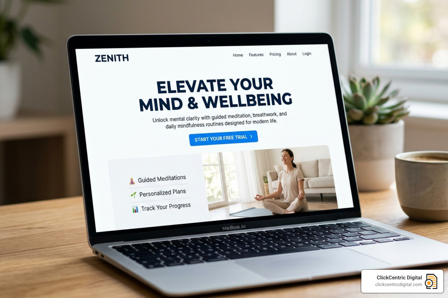 effective use of white space and visual hierarchy on a landing page - custom landing pages
