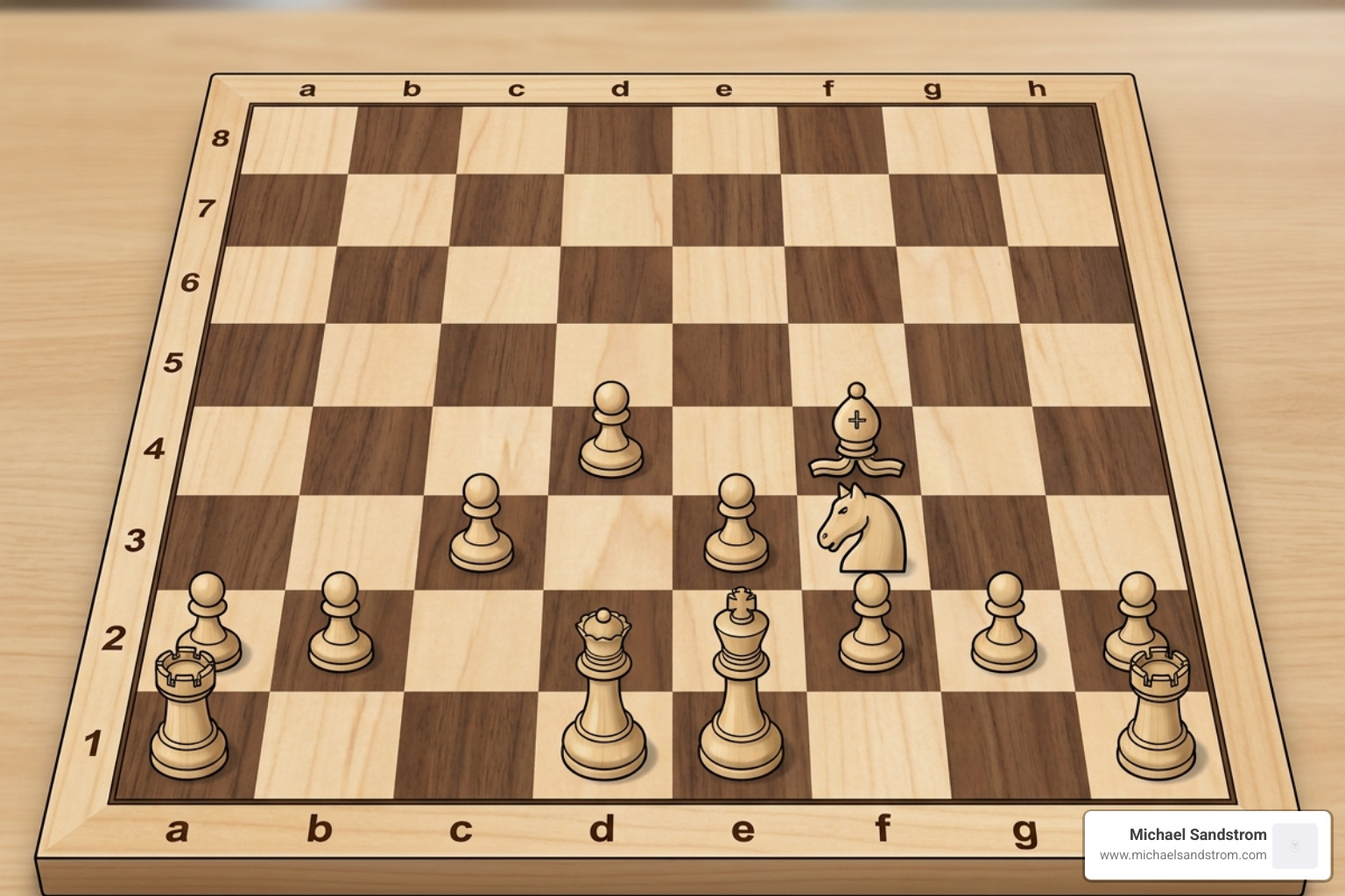 London System "Opening House" structure with pawns on d4, e3, and c3 - easy openings for white