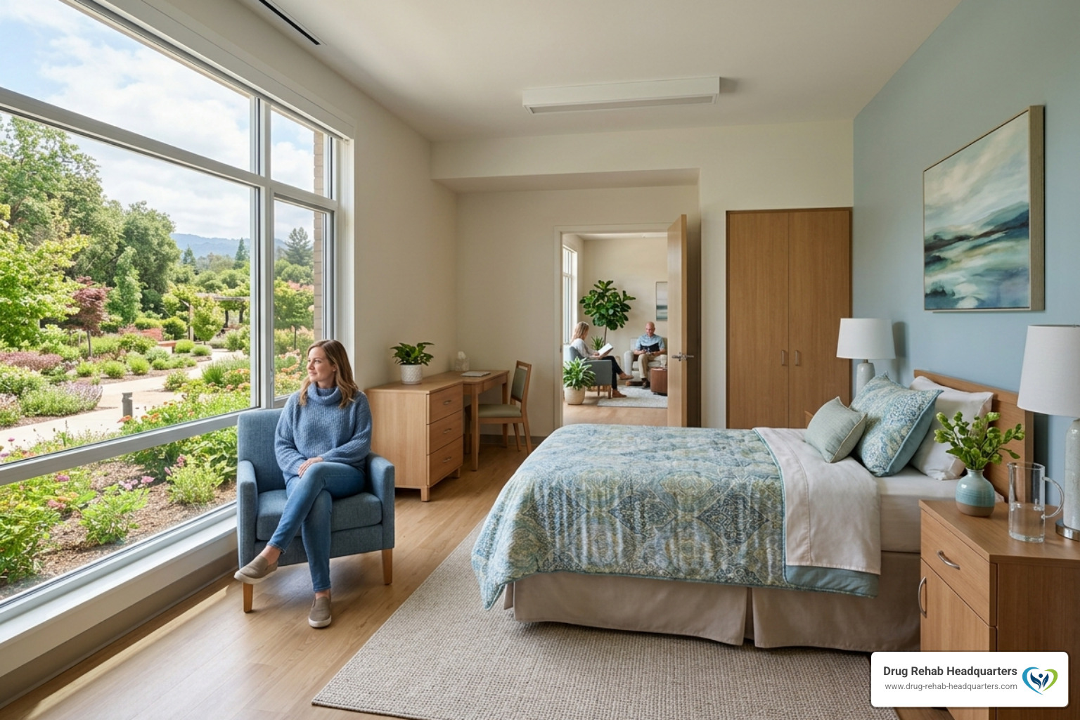 A modern residential treatment facility offering a safe environment for recovery - free addiction support hotline