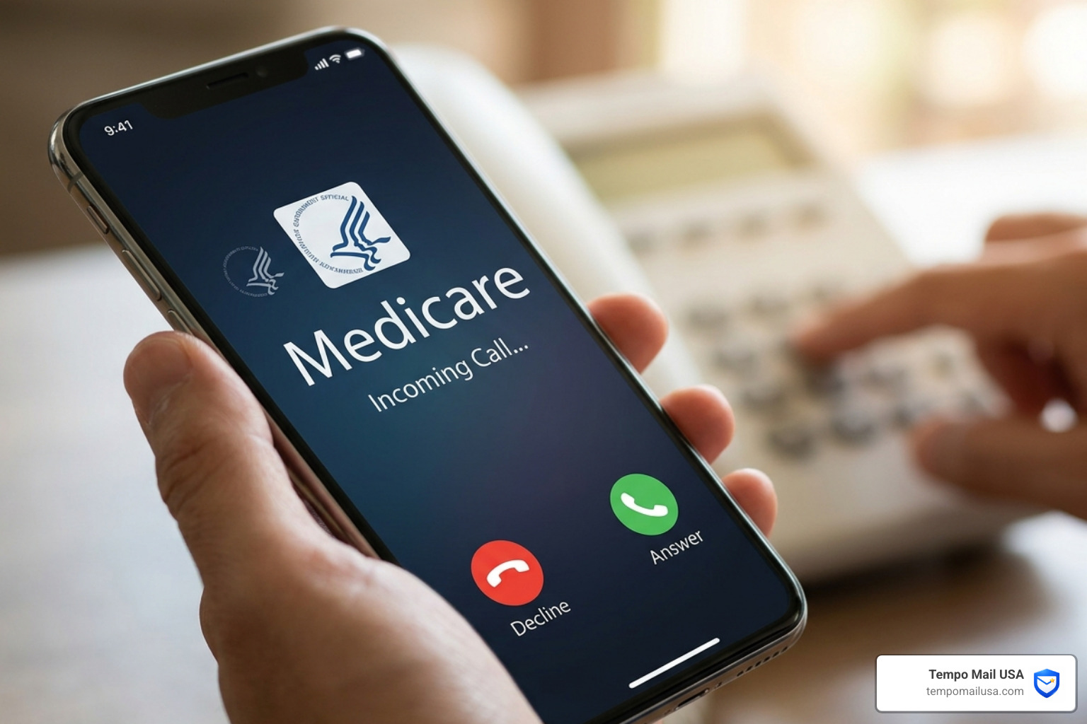 Graphic showing how spoofing technology mimics official government phone numbers - medicare scam calls Graphic showing how spoofing technology mimics official government phone numbers - medicare scam calls