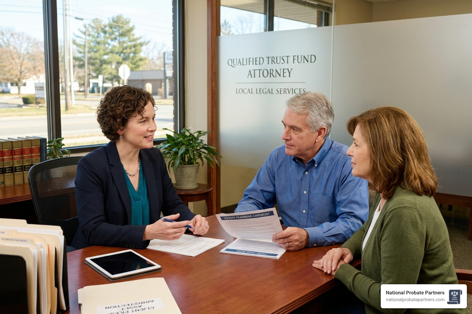 A red flag icon over a legal document - How do I find a qualified trust fund attorney near me to ensure my assets are
