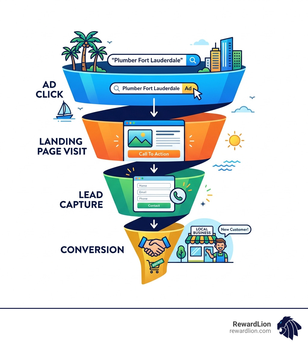 PPC lead generation funnel from ad click to conversion for Fort Lauderdale businesses - ppc marketing fort lauderdale