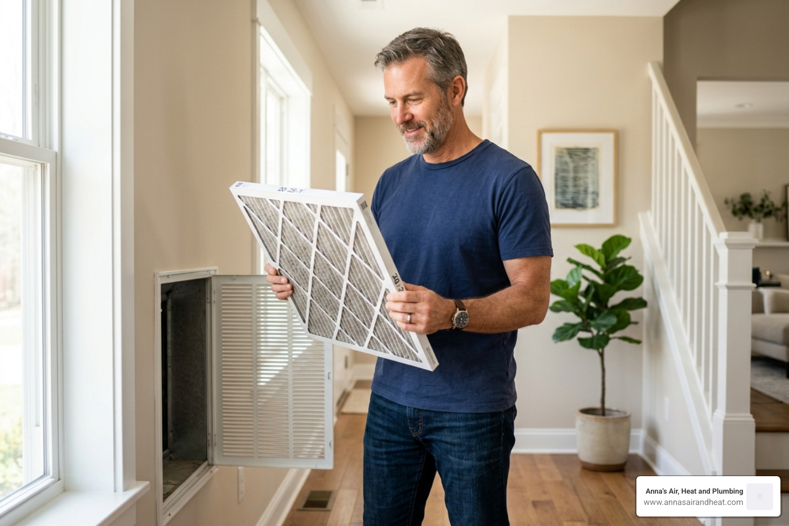 homeowner inspecting an air filter in their home - how to prevent heat pump emergencies with maintenance homeowner inspecting an air filter in their home - how to prevent heat pump emergencies with maintenance