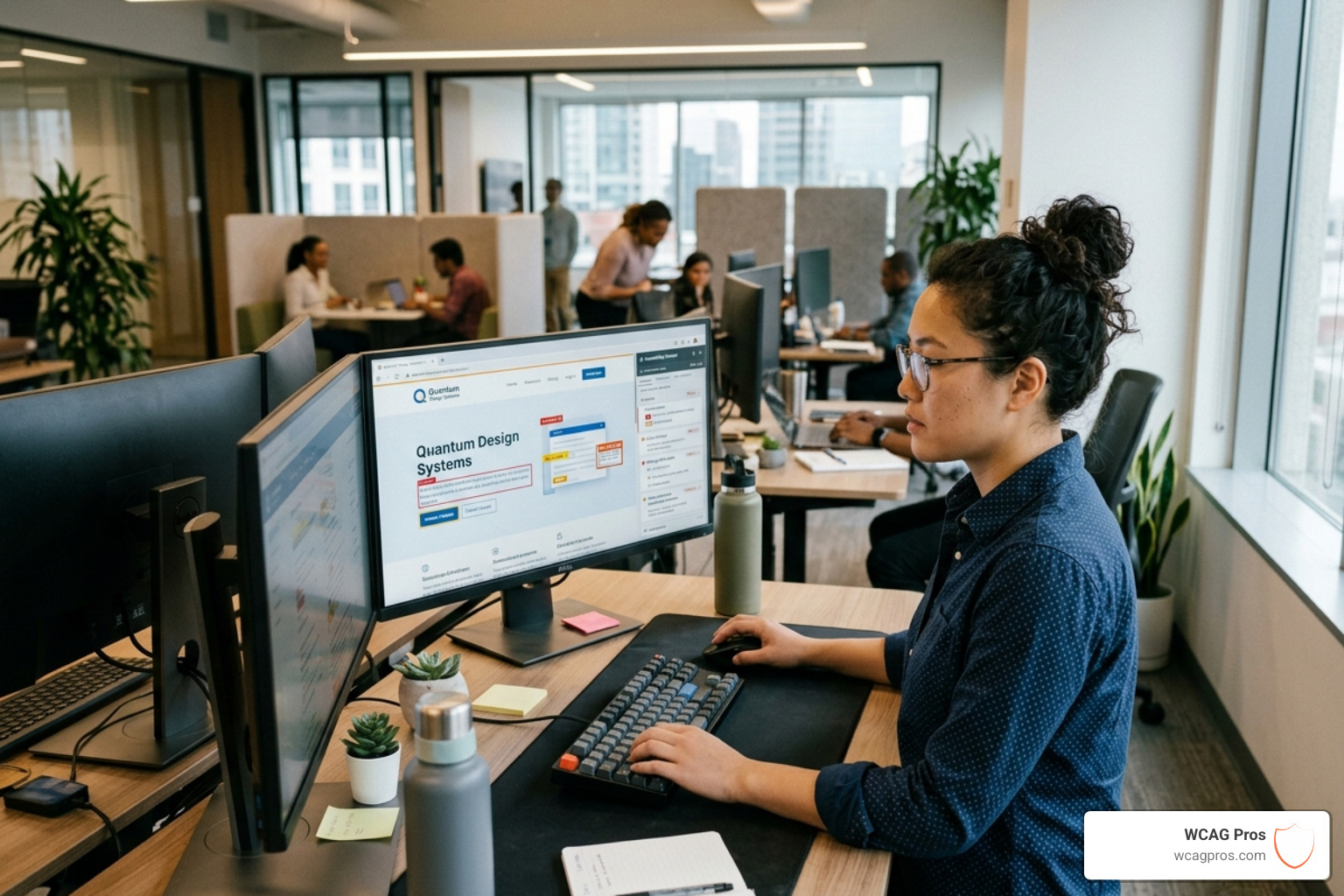 A developer using a browser extension to identify accessibility errors on a webpage - ADA compliance retest free A developer using a browser extension to identify accessibility errors on a webpage - ADA compliance retest free