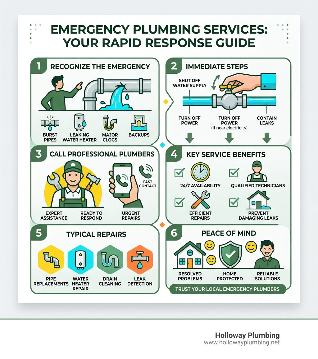 Timeline infographic of a plumbing emergency from first sign to professional repair completion - local emergency plumbing Timeline infographic of a plumbing emergency from first sign to professional repair completion - local emergency plumbing