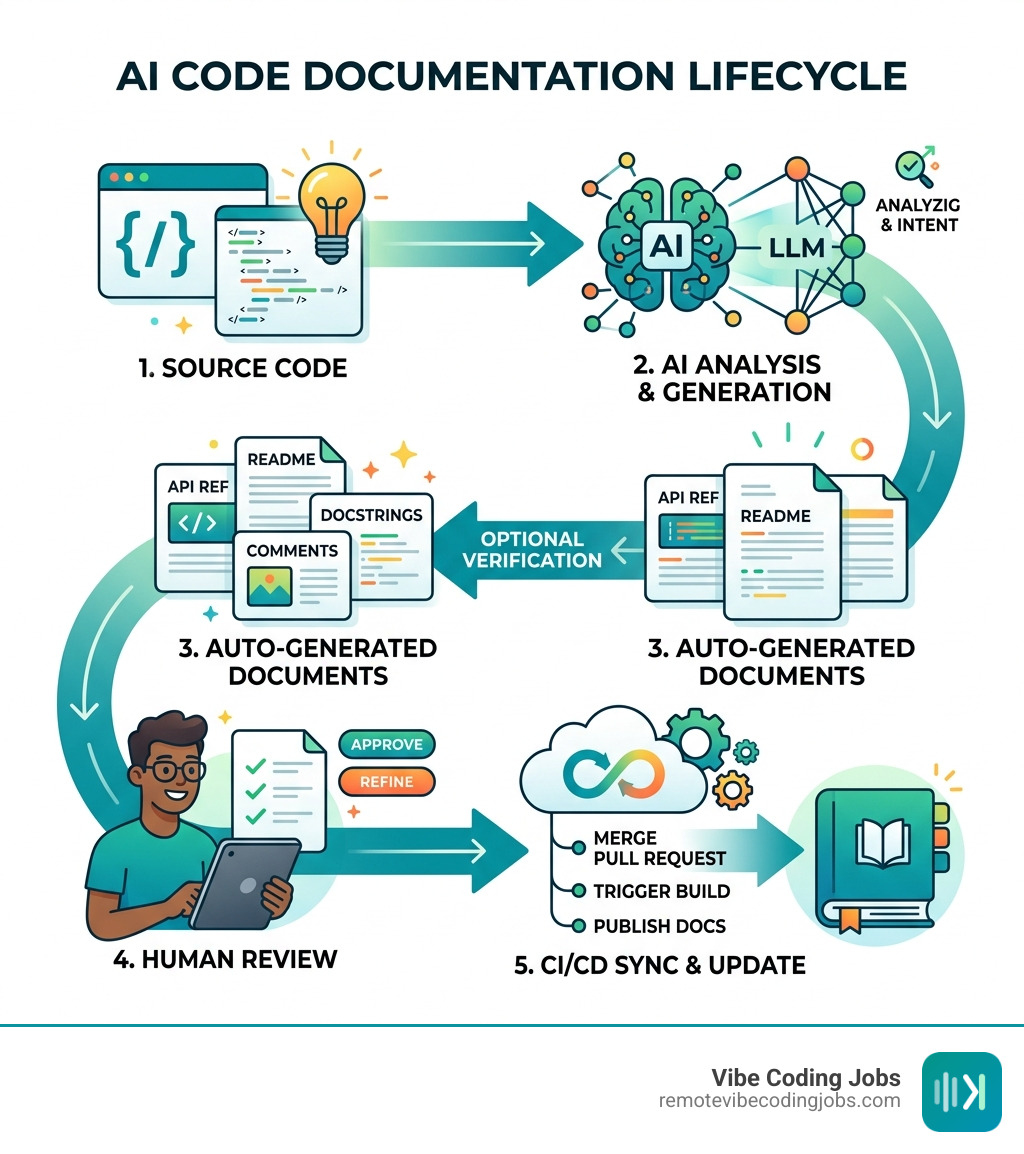 AI code documentation lifecycle: from source code to auto-generated docs, review, and CI/CD sync - ai code documentation